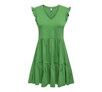 ONLY Onlmay Cap Sleev Fril Dress JRS Noos Robe en Jersey, Green Bee, L Femme