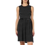 ONLY Onlmay Life S/L Peplum Dress Box JRS Robe en Jersey, Noir/Rayures : Cloud Dancer (Nadia), S Femme