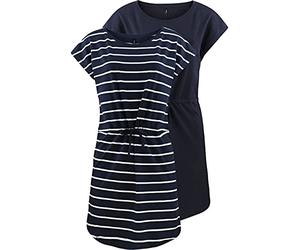 ONLY onlMAY S/S Lot de 2 mini robes d'été pour femme à rayures noires Tailles XS S M L XL XXL 100 % coton, Night Sky Primo Stripe, S