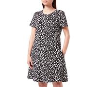 ONLY ONLMAY S/S Pocket AOP/Stripe Dress Robe, Black/AOP:May Daisy JRS, S Femme
