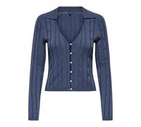 ONLY Onlmeddi Ls Pearl Polo Button Card KNT, Bleu foncé, L Femme