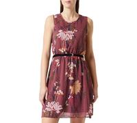 ONLY Onlmedina S/L Robe avec Ceinture pour Femme, Marron Rose/Ciel : Fleur, 42