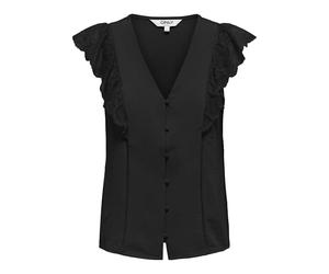 Only Onlmette Life SL V-Neck Mix Top WVN CS, Noir, Large Femmes