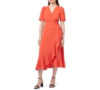 ONLY Onlmette SS Wrap Midi Dress WVN Robe Portefeuille, Rouge, S Femme