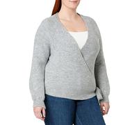 ONLY ONLMIA L/S Wrap Cardigan KNT Noos, Gris Clair mélangé, M Femme