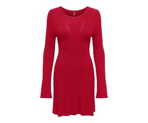 ONLY Onlmila Life Ls Rib Dress KNT Robe côtelée, Cerise Barbados, M Femmes