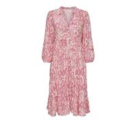 ONLY Onlmilana Dress WVN Noos Robe élégante avec col en V, Manches 7/8 et Fermeture à Boutons, Danseur dans Les Nuages, Medium Femmes