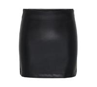 ONLY Onlmiri Life MW Faux Lea Jupe zippée PNT, Noir, L Femme