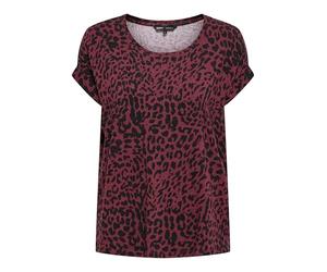 Only Onlmoster AOP S/S Noos JRS Haut Classique à Manches Courtes pour Femme Coupe Droite pour l'été, Tawny Port, S