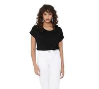 ONLY Onlmoster S/s O-Neck Top Noos JRS T-Shirt, Noir (Black Detail: Solid Black), 44 (Taille Fabricant: X-Large) Femme