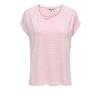 ONLY Onlmoster Stripe S/S O-Neck Top JRS Noos Haut Basique avec col en O et Manches Courtes pour vêtements de Loisirs, Pink Lady, L Femmes
