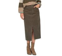 ONLY ONLMoxie Jupe longue en velours côtelé pour femme avec fente, Café quartz, S
