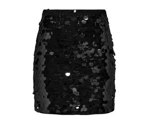ONLY Onlnancy JRS Jupe à Sequins, Noir, L Femme