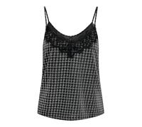 ONLY Onlnew Carol S/L Glitter Mix Top Box JRS, Noir/Détails : Houndstooth Silver, S Femme