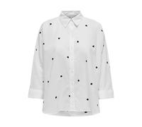 ONLY Onlnew Lina Grace Ls EMB Shirt Noos WVN Chemise à Manches Longues avec Fermeture à Boutons, Blanc éclatant, M Femmes