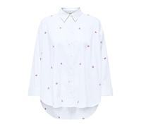 ONLY Onlnew Lina Grace Ls EMB Shirt Noos WVN Chemise à Manches Longues avec Fermeture à Boutons, Blanc éclatant, XS Femmes
