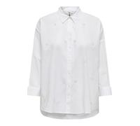 ONLY Onlnew Lina Grace Ls EMB Shirt Noos WVN Chemise à Manches Longues avec Fermeture à Boutons, Blanc éclatant, L Femmes