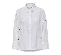 ONLY Onlnew Lina Grace Ls EMB Shirt Noos WVN Chemise à Manches Longues avec Fermeture à Boutons, Blanc éclatant, S Femmes