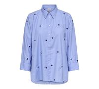 ONLY Onlnew Lina Grace Ls Stripe EMB T-Shirt, Bleu Nuit, S Femmes