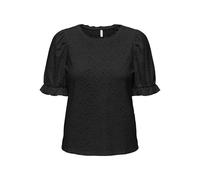 ONLY Onlnew Smilla Life S/S Puff Top JRS Noos, Noir, L Femmes