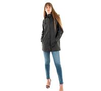ONLY ONLNewellen Veste de pluie pour femme, parka imperméable, courte, avec capuche, Noir, L
