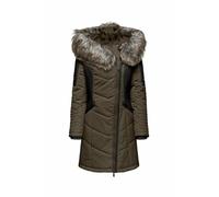ONLY Onlnewlinette Fur Hood Coat Otw Femme Manteau, Tarmac/Detail:BLACK FUR, M