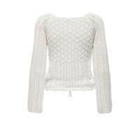 ONLY Onlnola L/S Ruching Ex KNT Pull Tricot, Blanc, L Femme