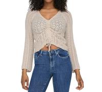 ONLY Onlnola L/S Ruching Ex KNT Pull Tricot, Gris, XS Femme