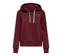 Only Onlnoli L/S Heart Hood SWT Noos, Bordeaux, M Femme