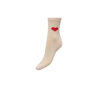 ONLY Onlnorma Glitter Heart Sock Acc Noos, Crème, Taille Unique Femmes