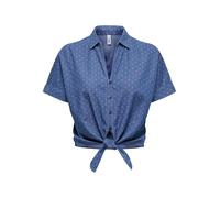 ONLY Onlnova Azure S/S Knot Shirt Ptm, Denim Bleu médium, L Femmes