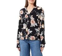 ONLY Onlnova Life L/S Chemise col en V Ptm, Noir/AOP : Rose, L Femme