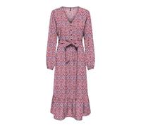 ONLY Onlnova Life Elite Amy Robe Longue, Rouge Orange/AOP : 591 Soul, XL Femme