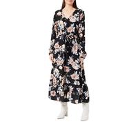ONLY Onlnova Life L/S Amy Robe Longue Ptm, Noir/AOP : ay New Rosie Blossom, S Femme
