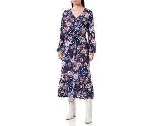 ONLY Onlnova Life L/S Amy Robe Longue Ptm, Patriot Blue/AOP:341 Augusta Fleur, L Femme