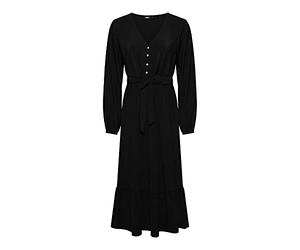 ONLY Onlnova Life VIS Amy Long Dress Solid Robe, Black, S Femme