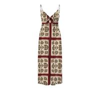 ONLY Onlnova Life Vis Jules Long Dress AOP Robe Longue, Rouge Equestrian, L Femmes