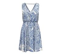 ONLY Onlnova Life Vis Sara Robe String AOP, Bleu Mazarine., M