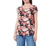 ONLY Onlnova Lux S/S Top Ptm Blouse, Noir/AOP : Fleurs pivoines, 38 Femme