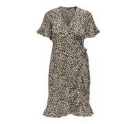 ONLY Onlolivia S/S WVN Noos Robe enveloppante Portefeuille, Gris, 34 Femme