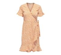 ONLY Onlolivia S/S WVN Noos Robe enveloppante Portefeuille, Orange, 42 Femme
