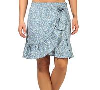 ONLY ONLOLIVIA Wrap Skirt WVN Noos Jupe, Bleu Foncé/AOP : Deux Tons de Fleurs, M Femme