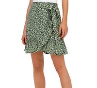 ONLY ONLOLIVIA Wrap Skirt WVN Noos Jupe, Hedge Green/AOP : Hella Graphic, M Femmes