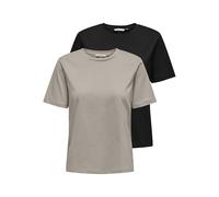 ONLY Onlonly S/S Tee Noos 2 Pack T-Shirt, Noir, XL (Lot de 2) Femmes