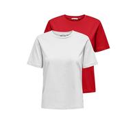 ONLY Onlonly S/S Tee Noos Lot de 2, Rouge High Risk, M