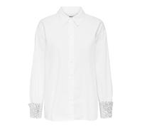 ONLY Onlpanama Ls Sequines Mix Shirt WVN, Blanc éclatant, M Femmes