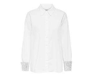ONLY Onlpanama Ls Sequines Mix Shirt WVN, Blanc éclatant, S Femmes
