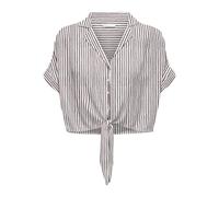 ONLY Onlpaula Life S/S Tie Shirt WVN Noos Chemise féminine Courte avec détail noué, Cloud Dancer, M Femmes