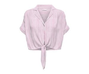 ONLY Onlpaula Life S/S Tie Shirt WVN Noos Chemisier à Manches Courtes, Blanc, M Femme