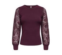 ONLY Onlperry Life Ls Mix KNT Pull à col Rond pour Femme, Vin, L